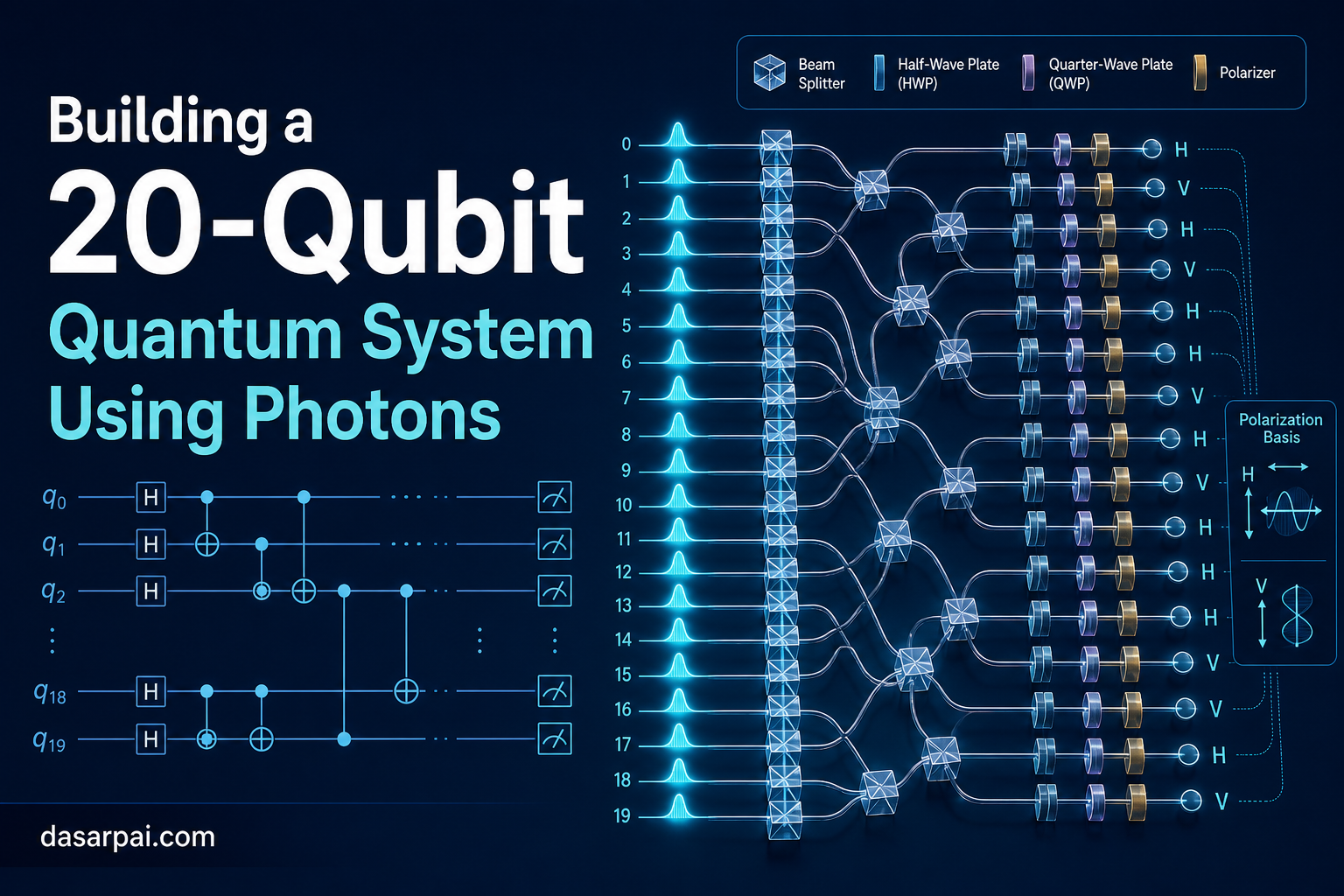 Building a 20-Qubit Quantum System Using Photons