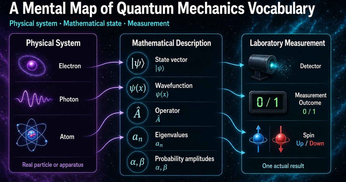 Before the Equations: A Mental Map of Quantum Mechanics Vocabulary