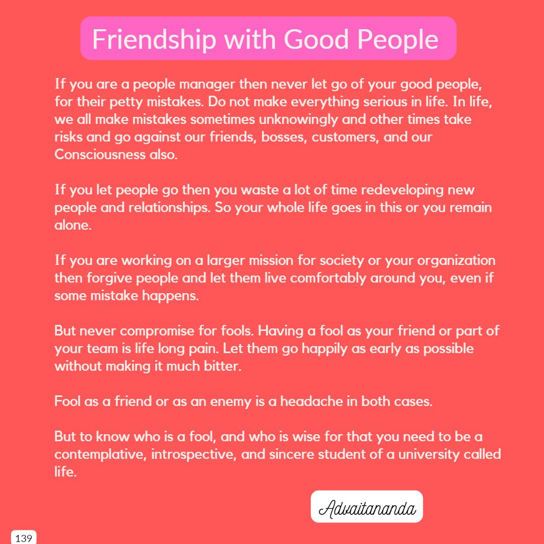 Friendship with Good People