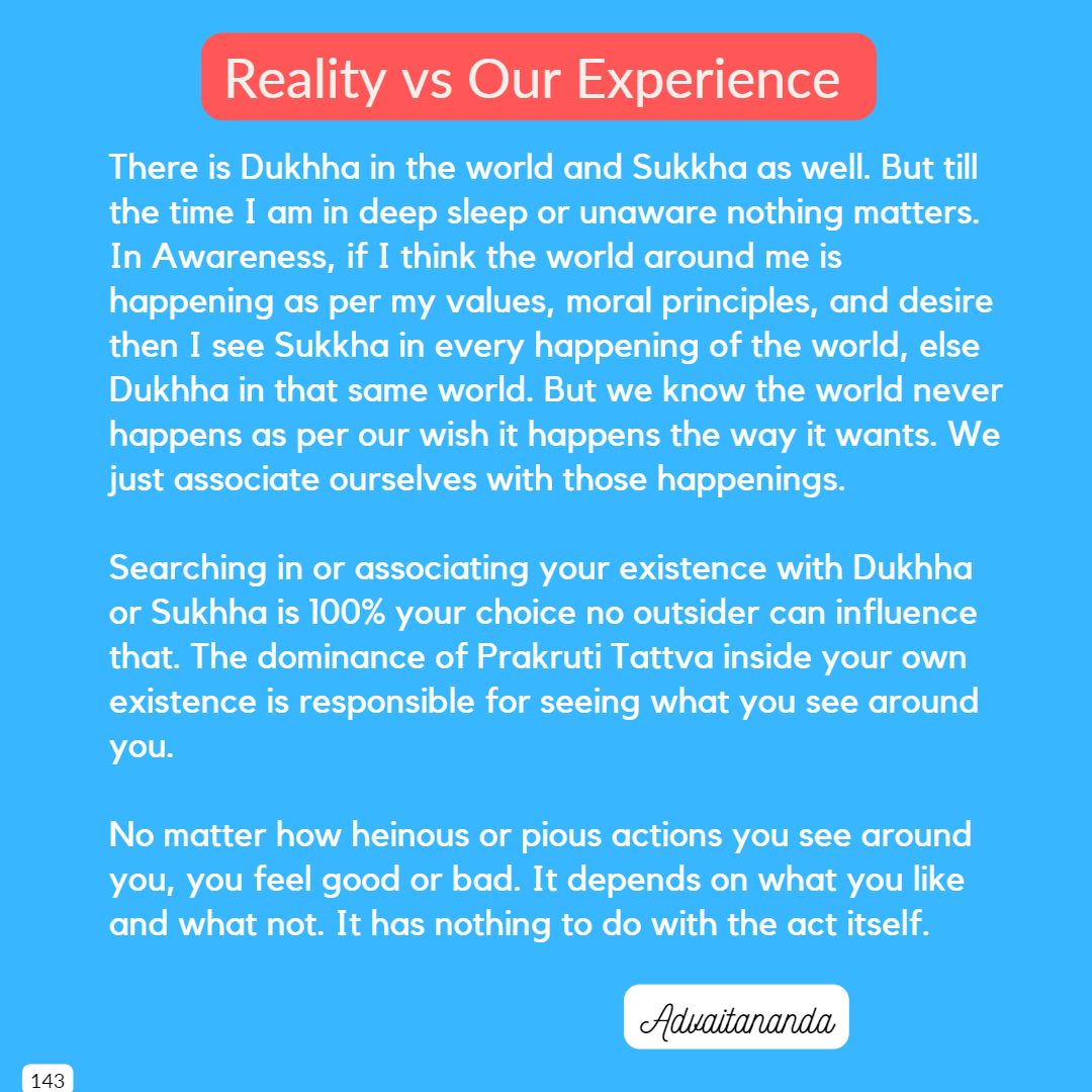 Reality vs Our Experience
