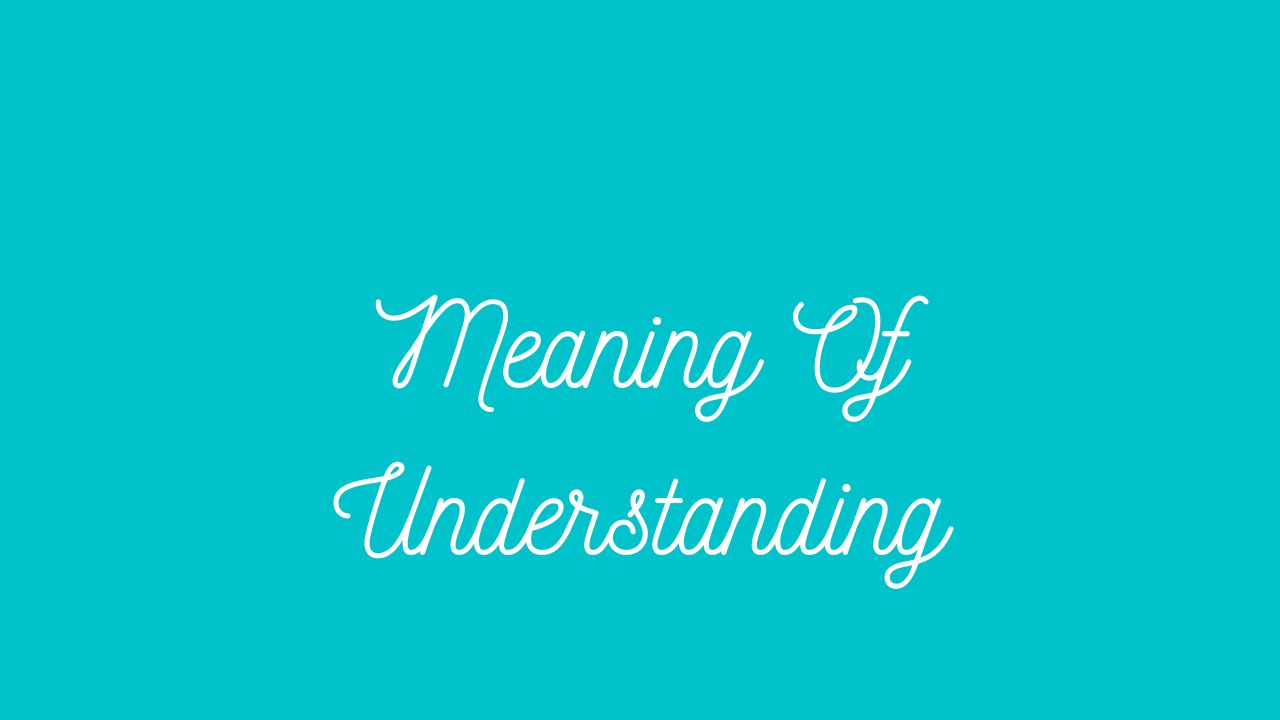 Meaning Of Understanding